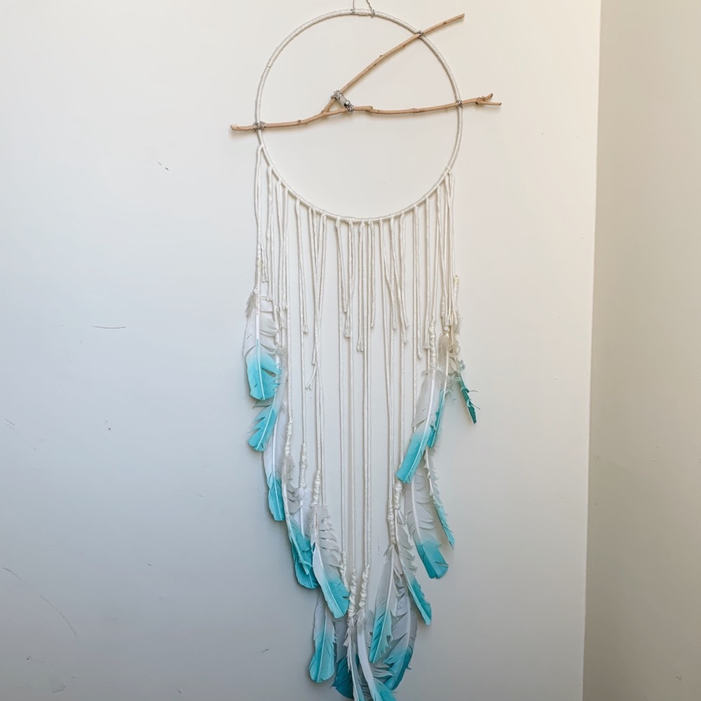 Boho Turquoise Hand Made Dreamcatcher Wall Hanging